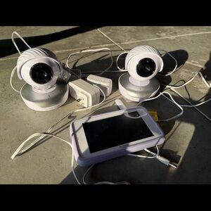 Advanced White Security Camera Duo